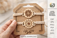 Matching Bracelets With A Holder Lasercut. Bracelet Card SVG Product Image 1