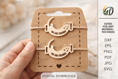 Matching Bracelets With A Holder Lasercut. Bracelet Card SVG Product Image 1