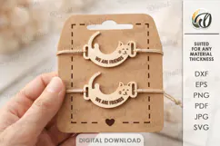 Matching Bracelets With A Holder Lasercut. Bracelet Card SVG Product Image 1
