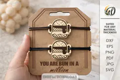 Matching Bracelets With A Holder Lasercut. Bracelet Card SVG Product Image 1