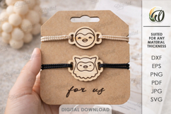 Matching Bracelets With A Holder Lasercut. Bracelet Card SVG Product Image 1