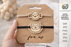 Matching Bracelets With A Holder Lasercut. Bracelet Card SVG Product Image 1