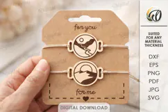 Matching Bracelets With A Holder Lasercut. Bracelet Card SVG Product Image 1