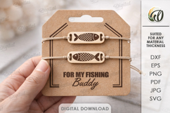 Matching Bracelets With A Holder Lasercut. Bracelet Card SVG Product Image 1