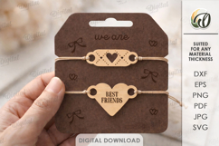 Matching Bracelets With A Holder Lasercut. Bracelet Card SVG Product Image 1