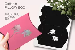 Pair of Rosebuds Pillow Favor Box SVG Paper Cut Template