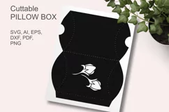 Pair of Rosebuds Pillow Favor Box SVG Paper Cut Template