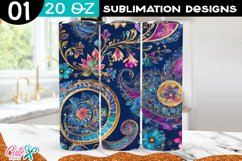 Paisley Sublimation Tumbler Design PNG