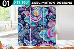Paisley Sublimation Tumbler Design PNG
