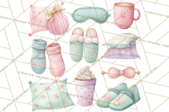 Christmas Pajama Party PNG, Watercolor Cozy Animal Clipart Product Image 3