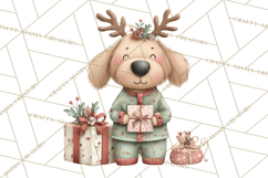 Christmas Pajamas Clipart PNG, Festive Animals Clip Art Product Image 2