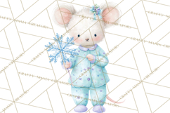 Christmas Pajama Party PNG, Watercolor Cozy Animal Clipart Product Image 3