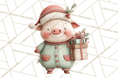 Christmas Pajamas Clipart PNG, Festive Animals Clip Art Product Image 2