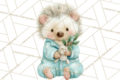 Christmas Pajama Party PNG, Watercolor Cozy Animal Clipart Product Image 3