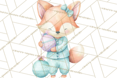 Christmas Pajama Party PNG, Watercolor Cozy Animal Clipart Product Image 5