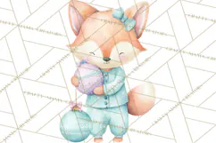 Christmas Pajama Party PNG, Watercolor Cozy Animal Clipart Product Image 5