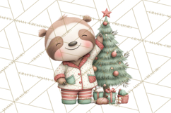Christmas Pajamas Clipart PNG, Festive Animals Clip Art Product Image 5