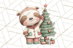 Christmas Pajamas Clipart PNG, Festive Animals Clip Art Product Image 5