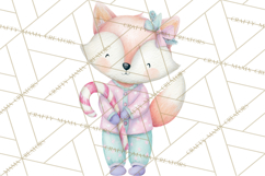 Christmas Pajama Party PNG, Watercolor Cozy Animal Clipart Product Image 2
