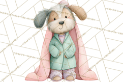 Christmas Pajama Party PNG, Watercolor Cozy Animal Clipart Product Image 3