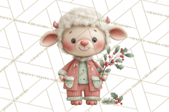 Christmas Pajamas Clipart PNG, Festive Animals Clip Art Product Image 3