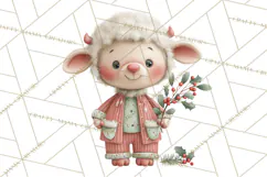 Christmas Pajamas Clipart PNG, Festive Animals Clip Art Product Image 3