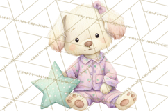 Christmas Pajama Party PNG, Watercolor Cozy Animal Clipart Product Image 2
