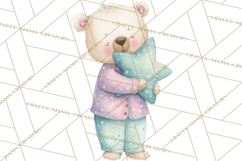 Christmas Pajama Party PNG, Watercolor Cozy Animal Clipart Product Image 3