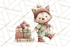 Christmas Pajamas Clipart PNG, Festive Animals Clip Art Product Image 4
