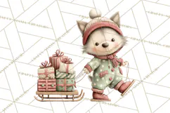 Christmas Pajamas Clipart PNG, Festive Animals Clip Art Product Image 4
