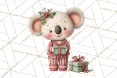 Christmas Pajamas Clipart PNG, Festive Animals Clip Art Product Image 5
