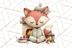 Christmas Pajamas Clipart PNG, Festive Animals Clip Art Product Image 4