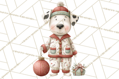 Christmas Pajamas Clipart PNG, Festive Animals Clip Art Product Image 2