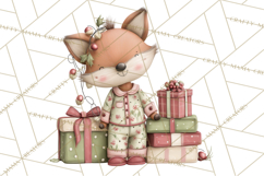 Christmas Pajamas Clipart PNG, Festive Animals Clip Art Product Image 4