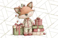 Christmas Pajamas Clipart PNG, Festive Animals Clip Art Product Image 4