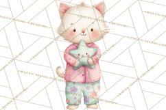 Christmas Pajama Party PNG, Watercolor Cozy Animal Clipart Product Image 4