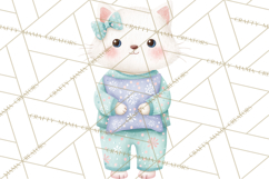 Christmas Pajama Party PNG, Watercolor Cozy Animal Clipart Product Image 5