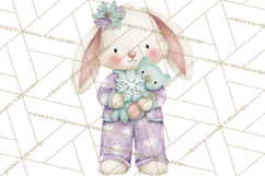 Christmas Pajama Party PNG, Watercolor Cozy Animal Clipart Product Image 4