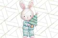 Christmas Pajama Party PNG, Watercolor Cozy Animal Clipart Product Image 5