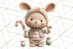 Christmas Pajamas Clipart PNG, Festive Animals Clip Art Product Image 3