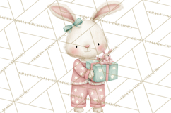 Christmas Pajama Party PNG, Watercolor Cozy Animal Clipart Product Image 3