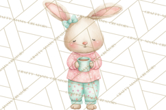Christmas Pajama Party PNG, Watercolor Cozy Animal Clipart Product Image 4