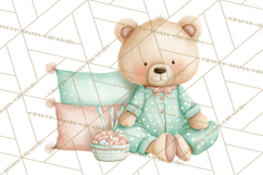 Christmas Pajama Party PNG, Watercolor Cozy Animal Clipart Product Image 2