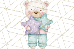 Christmas Pajama Party PNG, Watercolor Cozy Animal Clipart Product Image 5