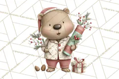 Christmas Pajamas Clipart PNG, Festive Animals Clip Art Product Image 5