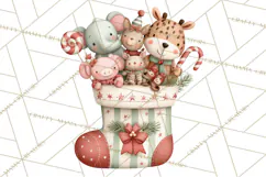 Christmas Pajamas Clipart PNG, Festive Animals Clip Art Product Image 2