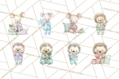Christmas Pajama Party PNG, Watercolor Cozy Animal Clipart Product Image 5