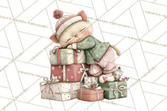 Christmas Pajamas Clipart PNG, Festive Animals Clip Art Product Image 5