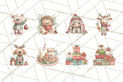 Christmas Pajamas Clipart PNG, Festive Animals Clip Art Product Image 4