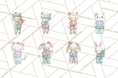 Christmas Pajama Party PNG, Watercolor Cozy Animal Clipart Product Image 3